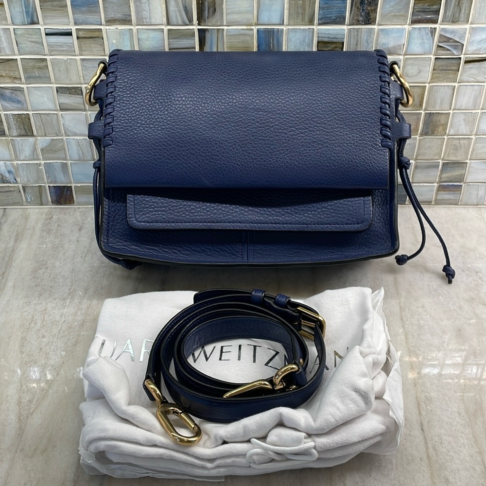 Stuart Weitzman Navy leather crossbody bag